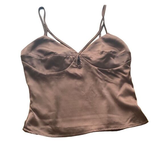 NWOT 2 piece bundle, Forever 21 brown and black silk tops - Picture 1 of 9